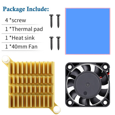 1 vnt Kompiuterio pagrindinė plokštė SouthBridge Northbridge Radiatorius 40x13mm Aliuminis W / Aušintuvo aušinimo ventiliatorius 40mm 12V 3Pin for Chip PC CPU
