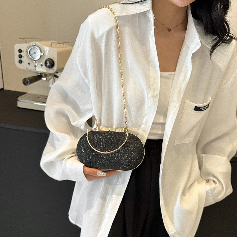 Pochetă de nuntă pentru mireasă, geantă strălucitoare pentru femei, geantă de petrecere de seară, genți de umăr cu lanț, genți de umăr, de lux, cu strasuri de banchet.