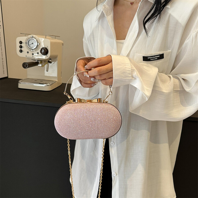 Pochetă de nuntă pentru mireasă, geantă strălucitoare pentru femei, geantă de petrecere de seară, genți de umăr cu lanț, genți de umăr, de lux, cu strasuri de banchet.