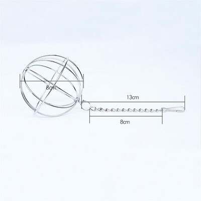Nerūsējošā tērauda apaļa sfēriska barības dozēšanas vingrošana siena padevējam piekarināma siena bumba Jūrascūciņas kāmja trusis mājdzīvnieku rotaļlietu piederumi
