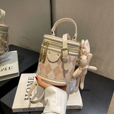 Moteriškas krepšys moterims Madingas Prabangus dizainerio užtrauktukas Mažos rankinės moterims Odinis kibiras pečių krepšys 2023 m. Nauja tendencija pakabukas