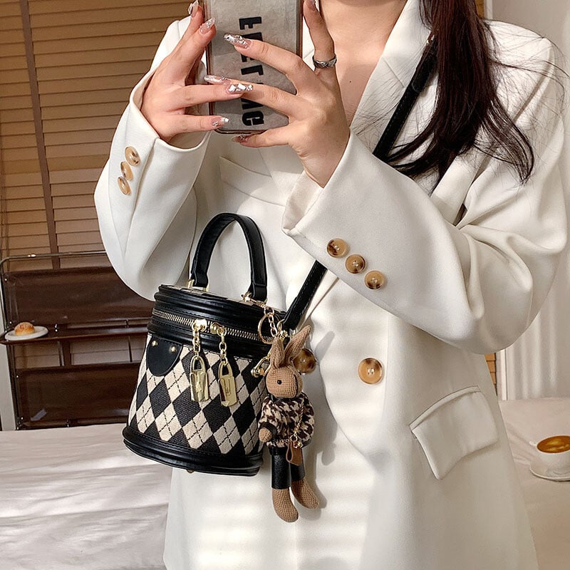 Moteriškas krepšys moterims Madingas Prabangus dizainerio užtrauktukas Mažos rankinės moterims Odinis kibiras pečių krepšys 2023 m. Nauja tendencija pakabukas