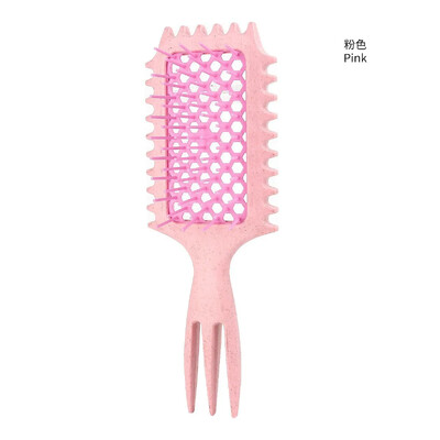 3 în 1 Perie de păr creț Curl Define Perie de styling Perie de descurcarea scobită Perie de păr încâlcit Pieptene de păr scobit din plasă Pieptene de mesaj