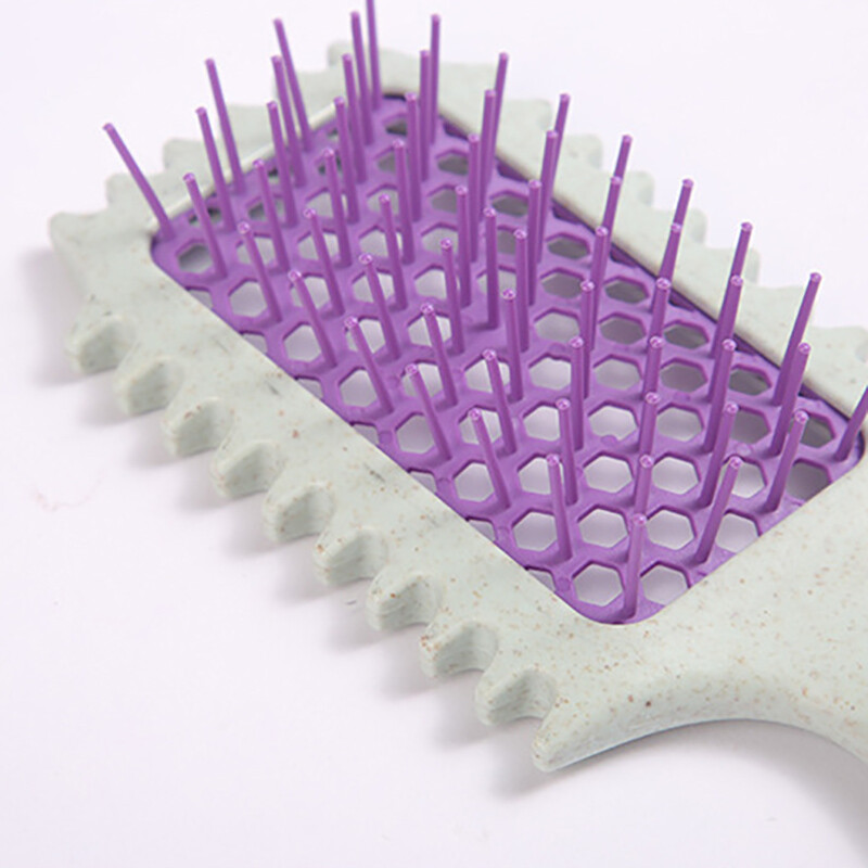 3 în 1 Perie de păr creț Curl Define Perie de styling Perie de descurcarea scobită Perie de păr încâlcit Pieptene de păr scobit din plasă Pieptene de mesaj