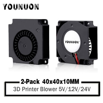 2TK YOUNUON 40mm 3D printeri ventilaator 12V 24V 5V 4010 puhurprinteri jahutustarvikud DC turbo ventilaator radiaalventilaatorid 40x40x10mm