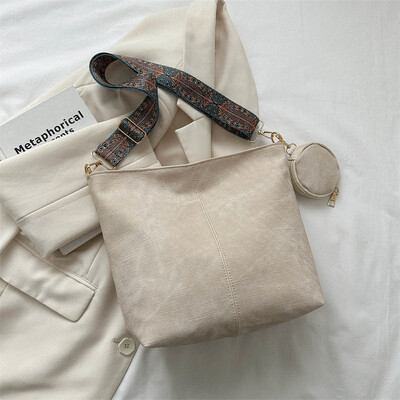 Dámska vintage taška cez rameno s veľkou kapacitou, ležérna crossbody taška z umelej kože, dizajnérska taška