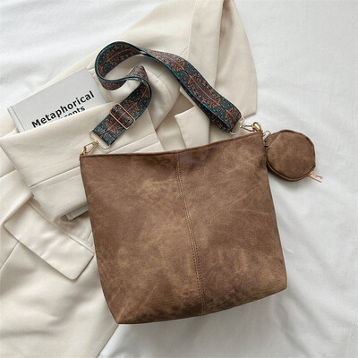 Dámska vintage taška cez rameno s veľkou kapacitou, ležérna crossbody taška z umelej kože, dizajnérska taška