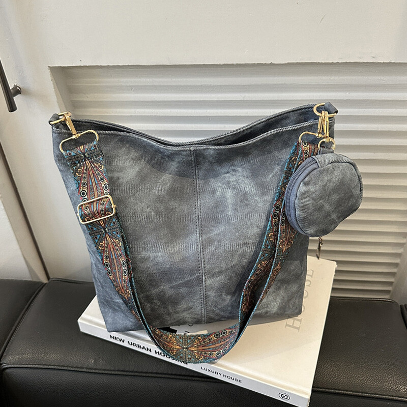 Dámska vintage taška cez rameno s veľkou kapacitou, ležérna crossbody taška z umelej kože, dizajnérska taška