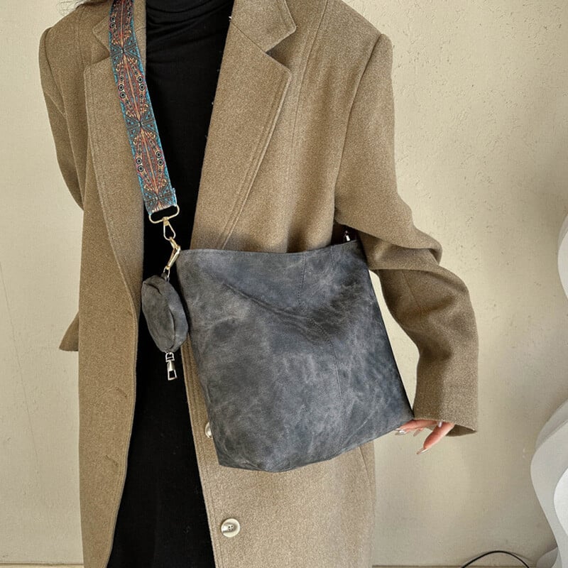 Dámska vintage taška cez rameno s veľkou kapacitou, ležérna crossbody taška z umelej kože, dizajnérska taška