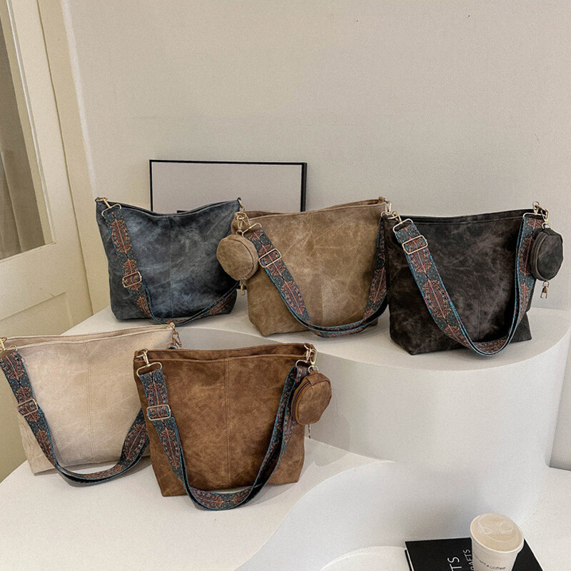 Dámska vintage taška cez rameno s veľkou kapacitou, ležérna crossbody taška z umelej kože, dizajnérska taška
