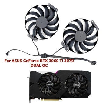 95 мм T129215SU VGA охлаждащ вентилатор охладител за ASUS GeForce RTX 3060 Ti 3060ti RTX3070 DUAL OC GPU Графична видеокарта Вентилатори 12V 6Pin