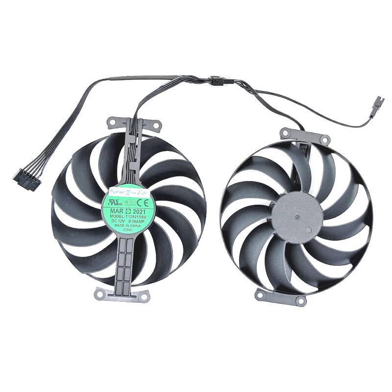 95 mm T129215SU VGA aušinimo ventiliatoriaus aušintuvas, skirtas ASUS GeForce RTX 3060 Ti 3060ti RTX3070 DUAL OC GPU grafinės vaizdo plokštės ventiliatoriams 12V 6Pin