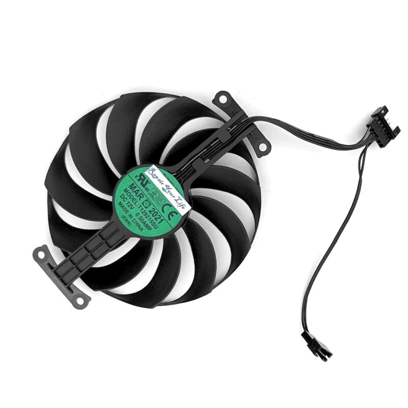 95 mm T129215SU VGA aušinimo ventiliatoriaus aušintuvas, skirtas ASUS GeForce RTX 3060 Ti 3060ti RTX3070 DUAL OC GPU grafinės vaizdo plokštės ventiliatoriams 12V 6Pin