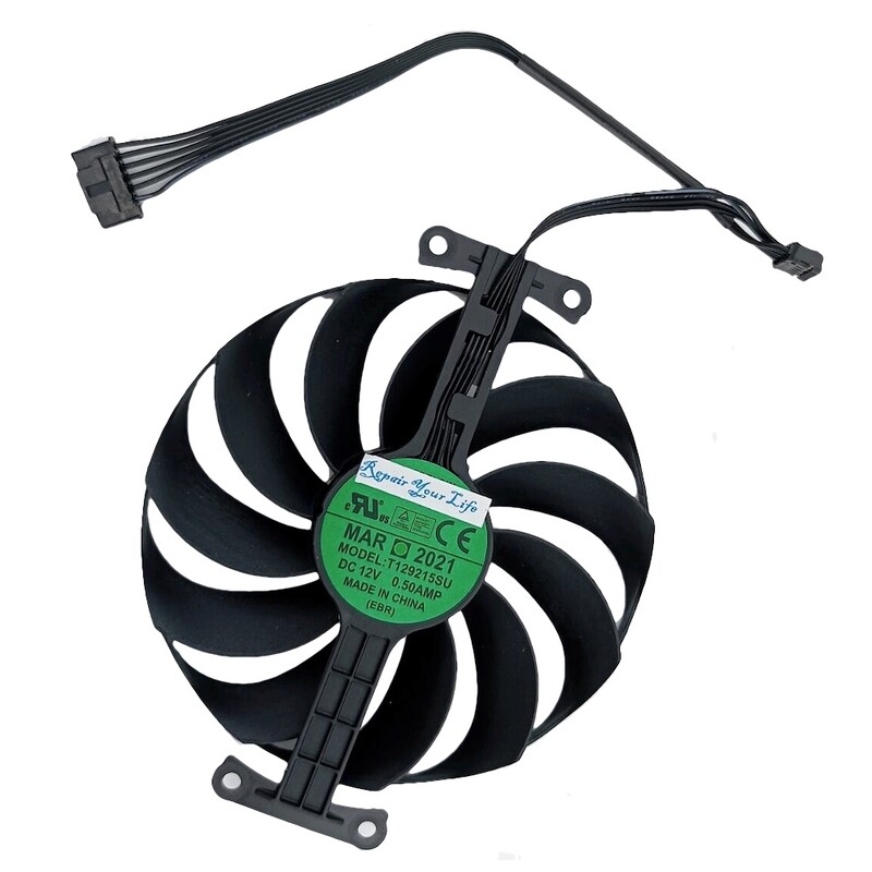 95 mm T129215SU VGA aušinimo ventiliatoriaus aušintuvas, skirtas ASUS GeForce RTX 3060 Ti 3060ti RTX3070 DUAL OC GPU grafinės vaizdo plokštės ventiliatoriams 12V 6Pin