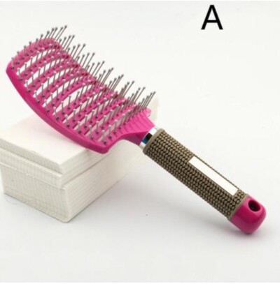 Hajkefe Fejbőr Masszázs Fésű Hajkefe Sörte Nylon Női Nedves, Göndör Detangle hajkefe szalon fodrászat formázó eszközökhöz