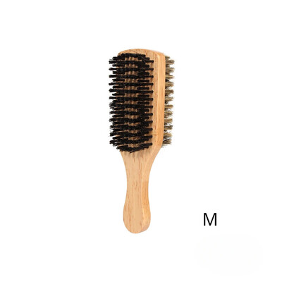 1PC Perie de păr cu peri de mistreț S/M/L Perie ondulată din lemn natural pentru bărbați Perie de păr cu dublu scop Perie de barbă cu două fețe