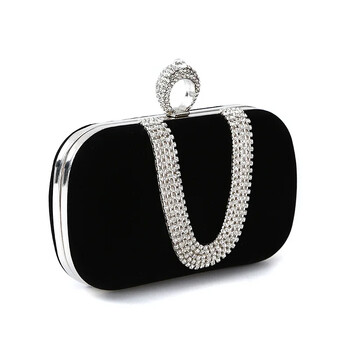 Πολυτελείς γυναικείες βραδινές τσάντες Diamond Luxury Clutch Bag Party Diamonds Lady Black Red Chain Τσάντα ώμου Τσάντες για πορτοφόλι