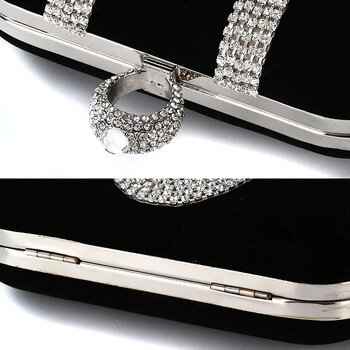 Πολυτελείς γυναικείες βραδινές τσάντες Diamond Luxury Clutch Bag Party Diamonds Lady Black Red Chain Τσάντα ώμου Τσάντες για πορτοφόλι