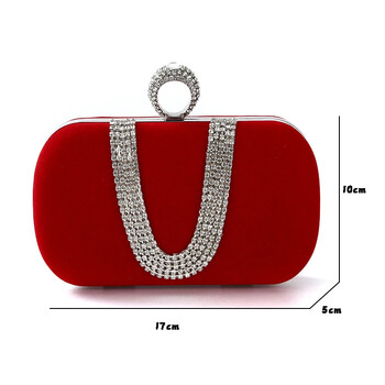 Πολυτελείς γυναικείες βραδινές τσάντες Diamond Luxury Clutch Bag Party Diamonds Lady Black Red Chain Τσάντα ώμου Τσάντες για πορτοφόλι