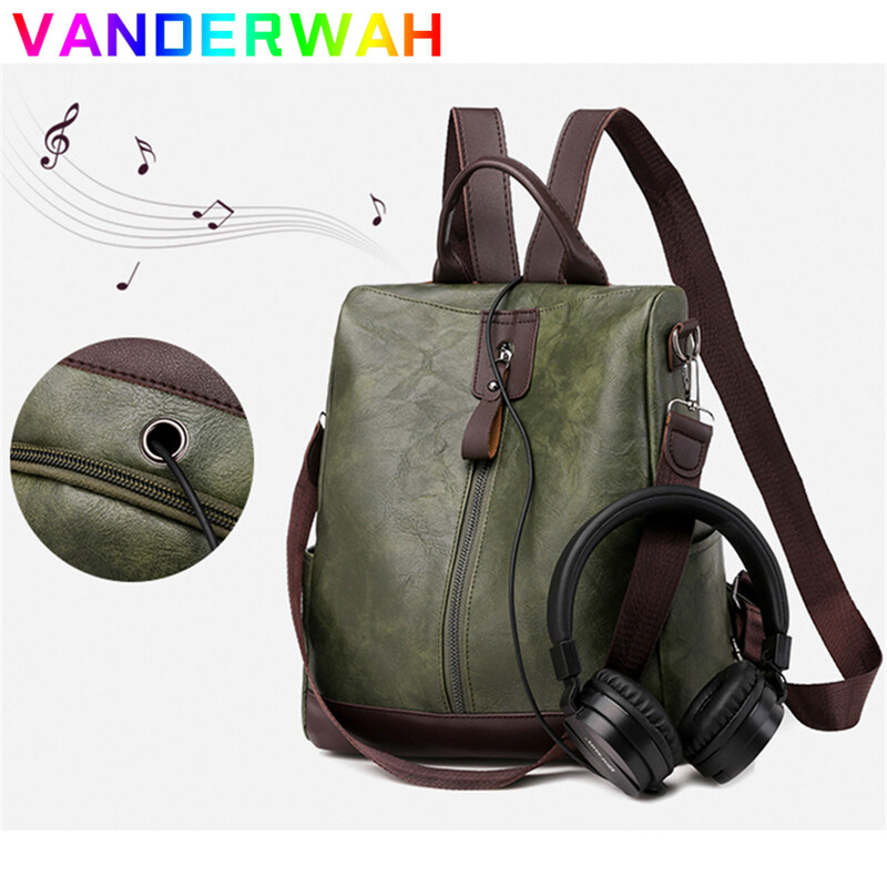 Rucsacuri din piele vintage pentru femei 3 în 1 Genți de școală antifurt pentru femei pentru adolescente 2024 Rucsac de călătorie Mochila Feminina