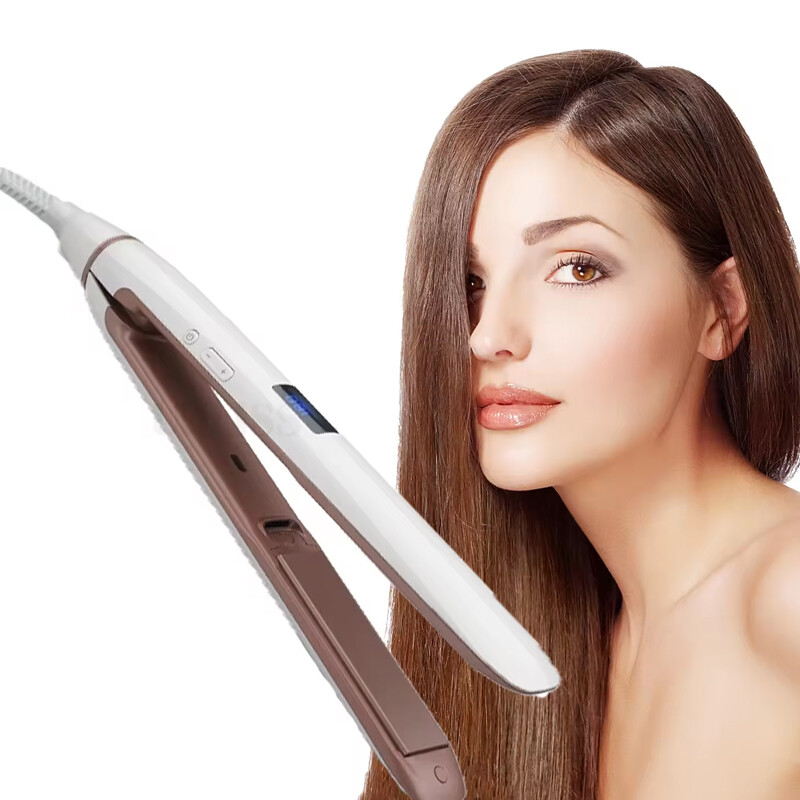 Plaukų tiesintuvas 2 viename titano profesionalus titano lygintuvas su skaitmeniniu LCD ekranu