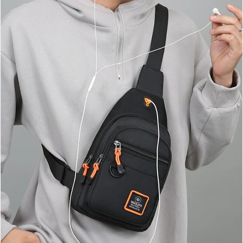 Divatos férfi melltáska kézitáska Könnyű Oxford szövet Crossbody válltáska Stílusos alkalmi férfi deréktáska Férfi melltáska