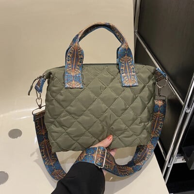 Ženska široka ručna torba na remen jesen/zima Rhombus Svemirska pamučna torba velikog kapaciteta Torba za sve vrste kupnje