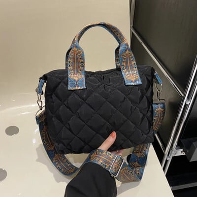 Ženska široka ručna torba na remen jesen/zima Rhombus Svemirska pamučna torba velikog kapaciteta Torba za sve vrste kupnje