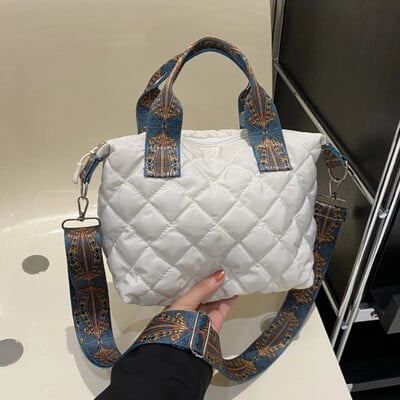 Ženska široka ručna torba na remen jesen/zima Rhombus Svemirska pamučna torba velikog kapaciteta Torba za sve vrste kupnje