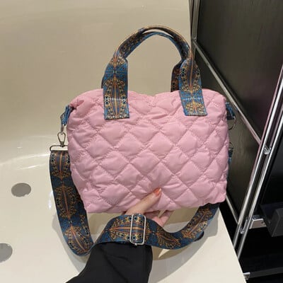 Ženska široka ručna torba na remen jesen/zima Rhombus Svemirska pamučna torba velikog kapaciteta Torba za sve vrste kupnje