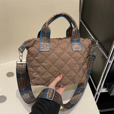 Ženska široka ručna torba na remen jesen/zima Rhombus Svemirska pamučna torba velikog kapaciteta Torba za sve vrste kupnje