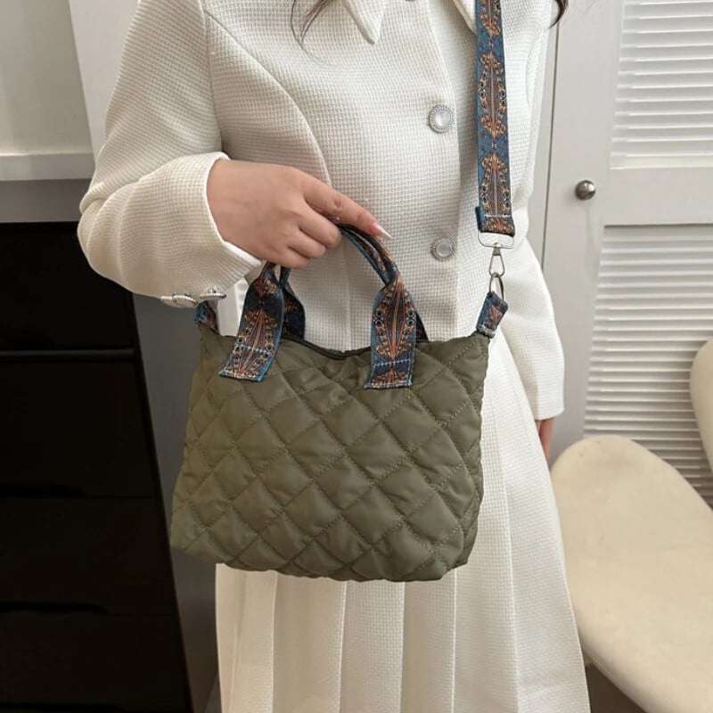 Ženska široka ručna torba na remen jesen/zima Rhombus Svemirska pamučna torba velikog kapaciteta Torba za sve vrste kupnje