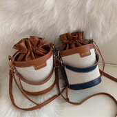 Női válltáskák hengeres PU bőr vödör Crossbody táska alkalmi húzózsinóros kézitáskák pénztárca utazási vásárláshoz