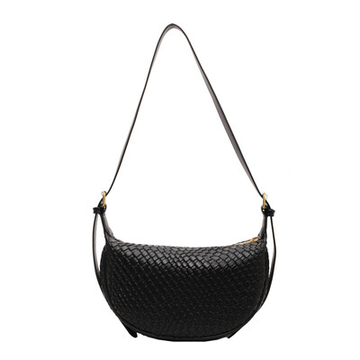 Dámska denná kabelka cez rameno, tkanie, jednoduchá, nový mesiac, dámska jednofarebná módna crossbody kabelka, voľnočasová kabelka, taška na dochádzanie