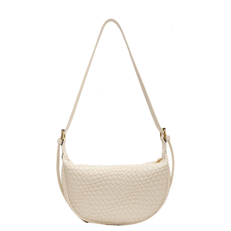 Dámska denná kabelka cez rameno, tkanie, jednoduchá, nový mesiac, dámska jednofarebná módna crossbody kabelka, voľnočasová kabelka, taška na dochádzanie