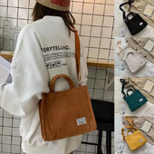 Dámska menčestrová kabelka na zips cez rameno, retro umelecká bavlnená plátenná kabelka, ležérna tote, dámska eko crossbody kabelka, vintage tašky cez rameno