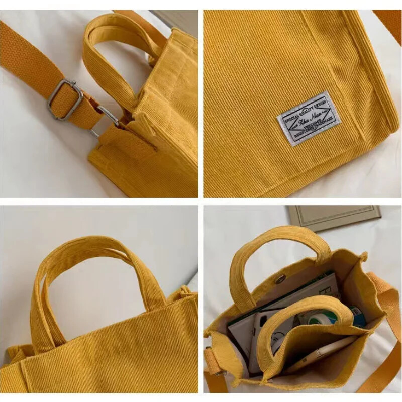 Dámska menčestrová kabelka na zips cez rameno, retro umelecká bavlnená plátenná kabelka, ležérna tote, dámska eko crossbody kabelka, vintage tašky cez rameno