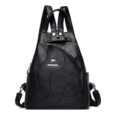 Nový vysoko kvalitný dámsky kožený vintage batoh na knihy s veľkou kapacitou, módna školská taška, dámska taška cez rameno Mochila.