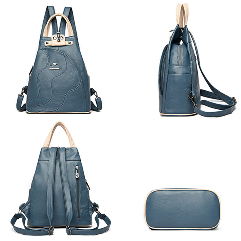 Nový vysoko kvalitný dámsky kožený vintage batoh na knihy s veľkou kapacitou, módna školská taška, dámska taška cez rameno Mochila.
