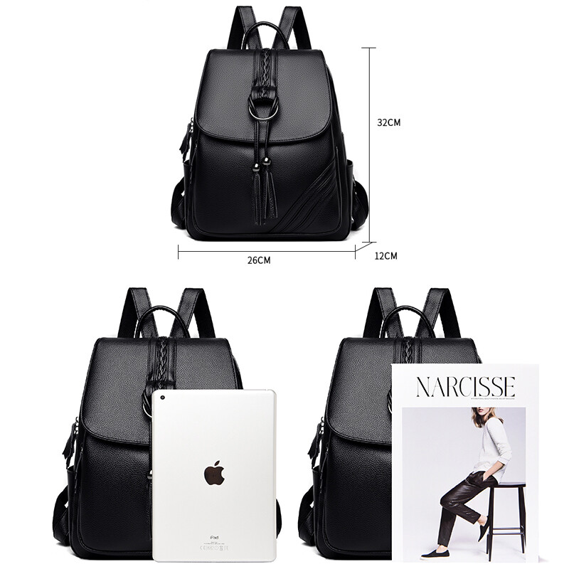 Moteriškos odinės kuprinės Aukštos kokybės dvigubas kutas moteriškas senovinė kuprinė mergaitėms Mokyklinis krepšys Kelioninis krepšys Moteriškas Sac A Dos