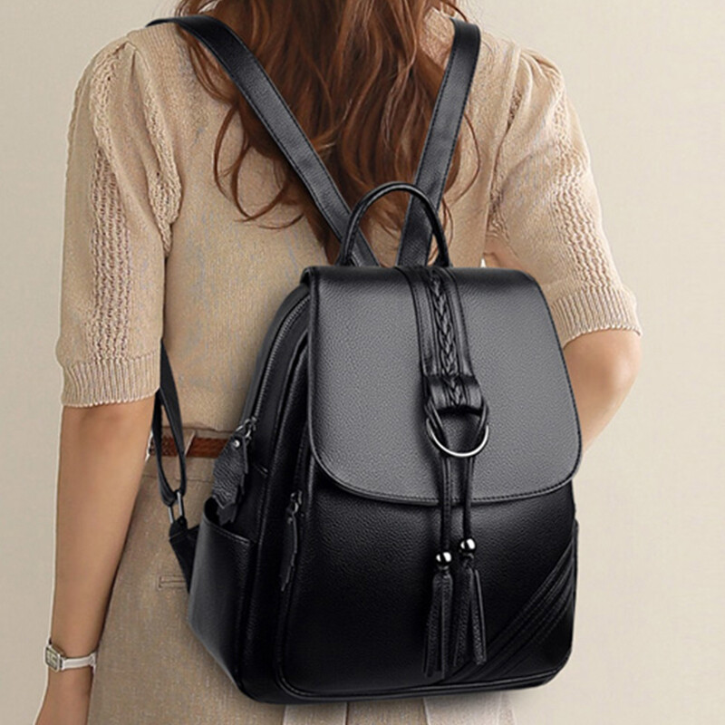 Moteriškos odinės kuprinės Aukštos kokybės dvigubas kutas moteriškas senovinė kuprinė mergaitėms Mokyklinis krepšys Kelioninis krepšys Moteriškas Sac A Dos