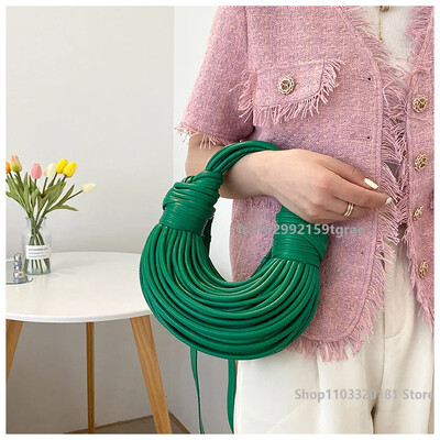 Aukštos klasės auksinis krepšys moteriškas rankinės mados dizainerio sidabrinis rankomis austas kryžminio kūno krepšys Prabangus nišos dizainerio pečių krepšys Naujas 2024 m.