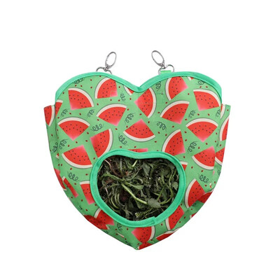 Sirds formas siena maisiņa piekarināmais maisiņš Mazo dzīvnieku barotavas turētājs Klasisks trušu barošanas maiss Jūrascūciņas šinšillu piekarināms siena maisiņš