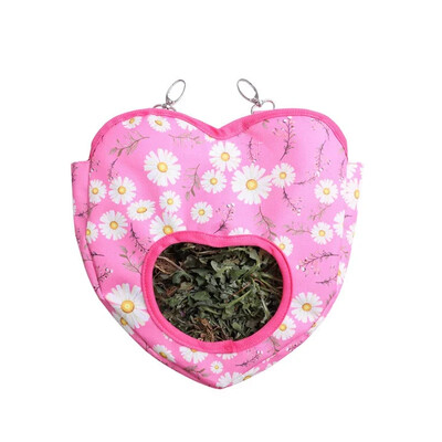 Sirds formas siena maisiņa piekarināmais maisiņš Mazo dzīvnieku barotavas turētājs Klasisks trušu barošanas maiss Jūrascūciņas šinšillu piekarināms siena maisiņš