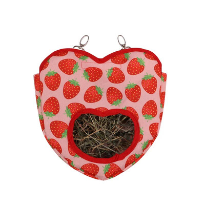 Sirds formas siena maisiņa piekarināmais maisiņš Mazo dzīvnieku barotavas turētājs Klasisks trušu barošanas maiss Jūrascūciņas šinšillu piekarināms siena maisiņš