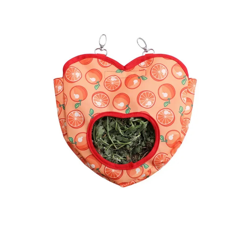 Sirds formas siena maisiņa piekarināmais maisiņš Mazo dzīvnieku barotavas turētājs Klasisks trušu barošanas maiss Jūrascūciņas šinšillu piekarināms siena maisiņš