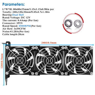 Gdstime 80MM 90MM universalus stalinis kompiuteris VGA aušintuvas Partner itin tylus korpusas PCI vaizdo plokštės dvigubas ir trigubas ventiliatorius