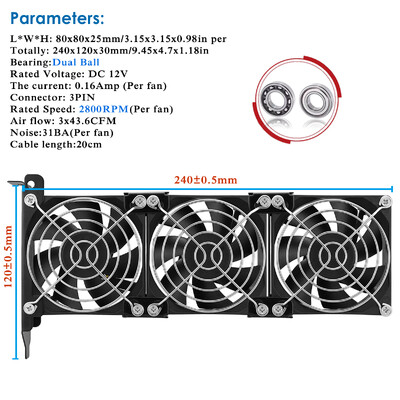 Gdstime 80MM 90MM universalus stalinis kompiuteris VGA aušintuvas Partner itin tylus korpusas PCI vaizdo plokštės dvigubas ir trigubas ventiliatorius