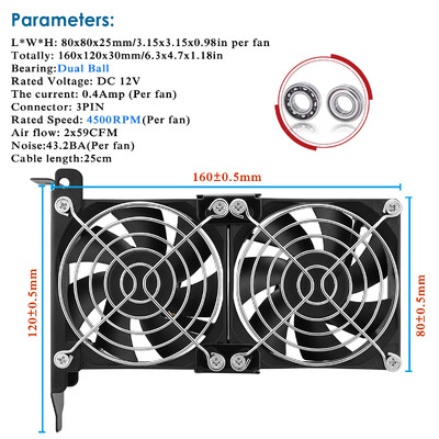 Gdstime 80MM 90MM universalus stalinis kompiuteris VGA aušintuvas Partner itin tylus korpusas PCI vaizdo plokštės dvigubas ir trigubas ventiliatorius