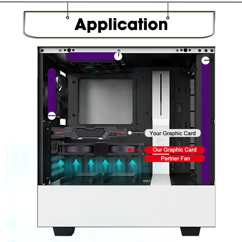 Gdstime 80MM 90MM universalus stalinis kompiuteris VGA aušintuvas Partner itin tylus korpusas PCI vaizdo plokštės dvigubas ir trigubas ventiliatorius